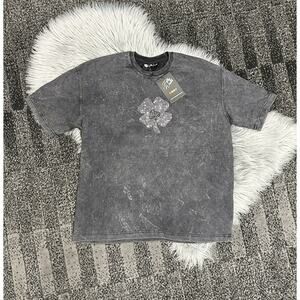 Filthy Wealth Short Sleeve Tie Dye Shirt With Clover Rhinestones On Chest SZ Med